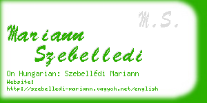 mariann szebelledi business card